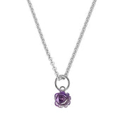 Petite Amethyst Rose Pendant