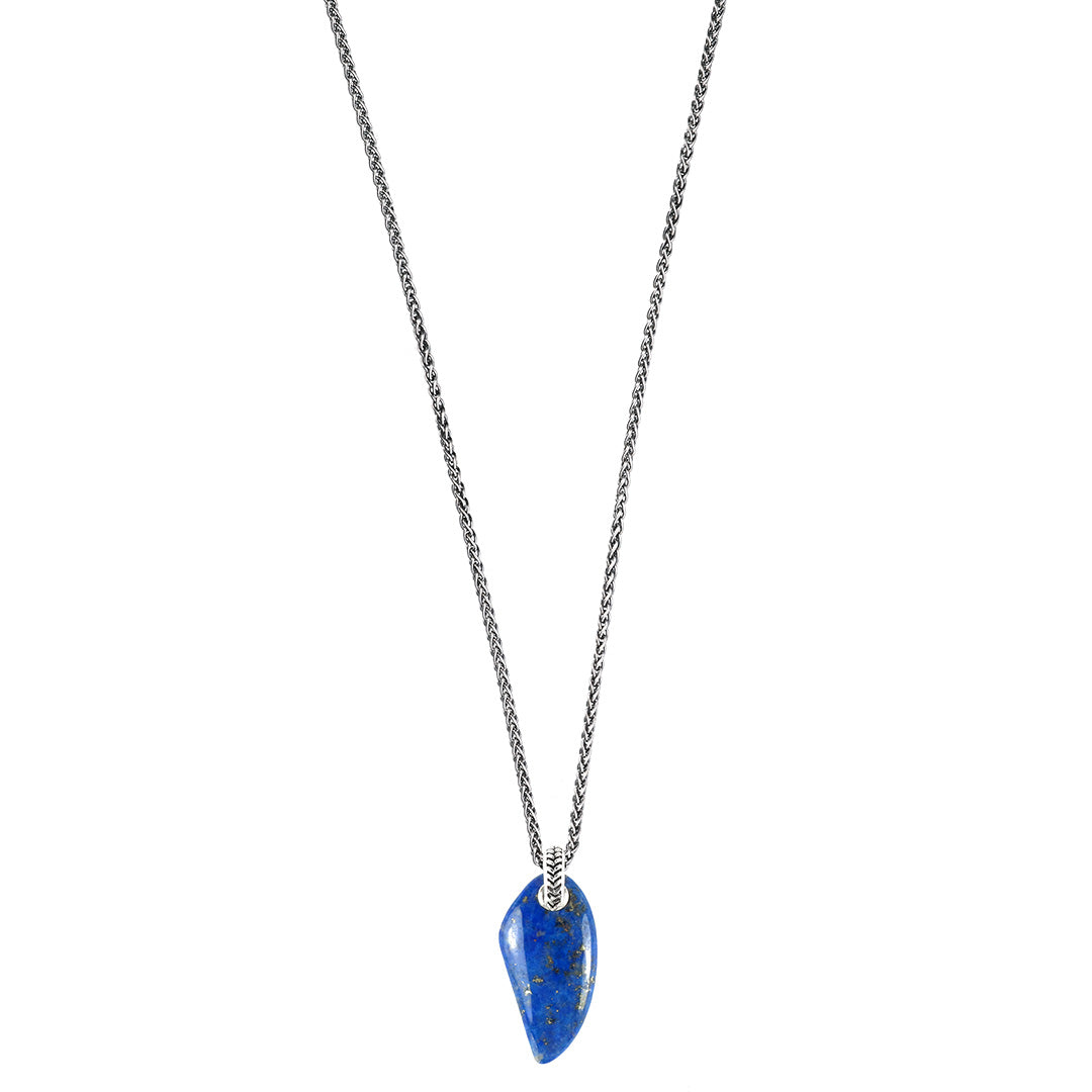 Lapis Gemstone Horn Sterling Silver Pendant Necklace I Jan Leslie Cufflinks and Accessories.