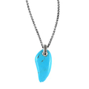 Turquoise Gemstone Horn Sterling Silver Pendant Necklace I Jan Leslie Cufflinks and Accessories. 