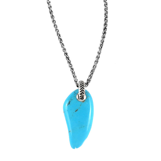 Turquoise Gemstone Horn Sterling Silver Pendant Necklace I Jan Leslie Cufflinks and Accessories. 