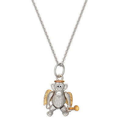 Angel Monkey Charm in two tone metal  gold and sterling silver - Jan Leslie Cufflinks and Accessories