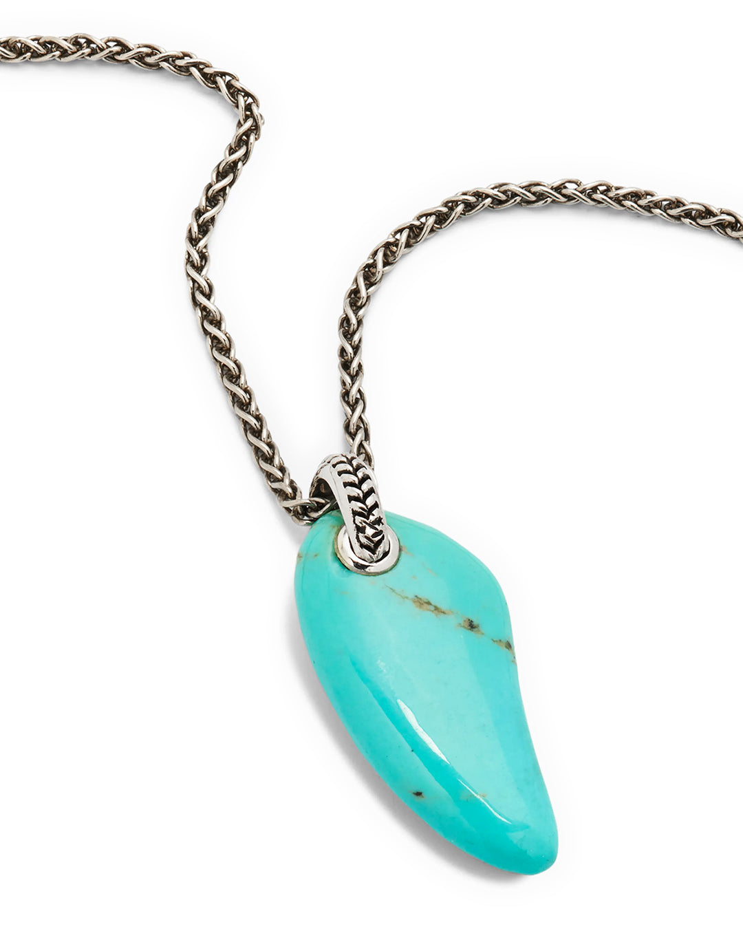 Turquoise Gemstone Horn Sterling Silver Pendant Necklace I Jan Leslie Cufflinks and Accessories. 