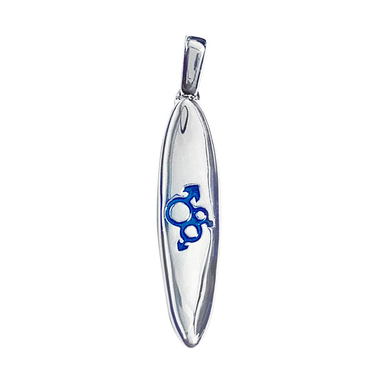Hand-Painted Enamel Mars/Venus Surfboard Sterling Silver Pendant I Jan Leslie Cufflinks and Accessories. 