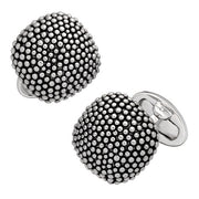 Soft Square Domed Silver Cufflinks with Granulation - Jan Leslie Cufflinks and Accessories