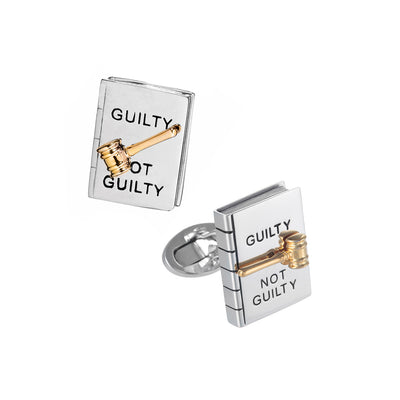 Guilty or Not Guilty Moving Spinner Sterling Silver Cufflinks I Jan Leslie Cufflinks and Accessories. 