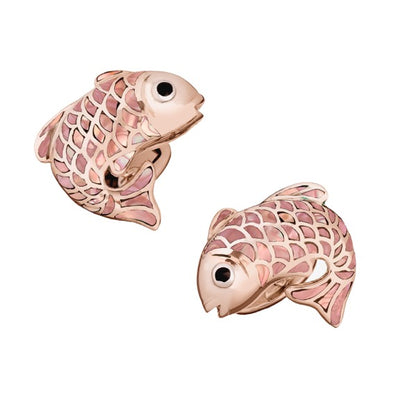 Koi Fish Matte Rose Gold & Taupe Mother of Pearl Cufflinks with Mother of Pearl | Jan Leslie Cufflinks and Accessories