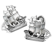 Mother-of-Pearl Treasure Ship Cufflinks by Jan Leslie