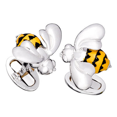 Bumble Bee Sterling Silver Cufflinks - Jan Leslie Cufflinks and Accessories