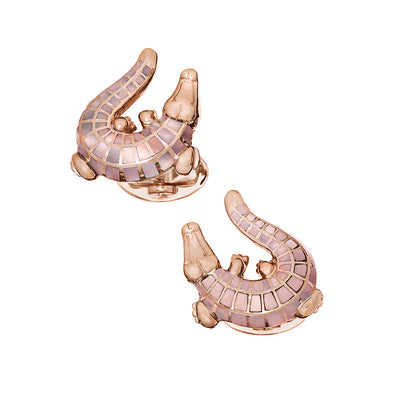 Crocodile Mother of Pearl Cufflinks Sterling Silver I Jan Leslie Cufflinks and Accessories. 
