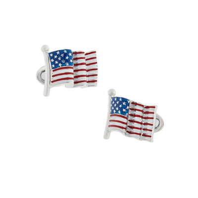 American Flag Sterling Silver Cufflinks I Jan Leslie