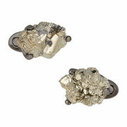 Pyrite Gemstone Sterling Silver Cufflinks Cufflinks Jan Leslie Cufflinks and Accessories Matte Gunmetal Jan Leslie