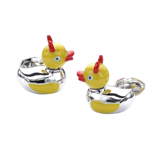 Devil Ducky Sterling Silver Bobble Head Cufflinks I Jan Leslie Cufflinks and Accessories.