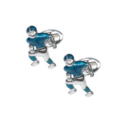 American football player cufflinks with gold enamel jersey, Jan Leslie 