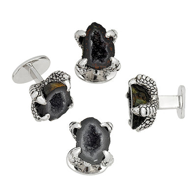 Claw Druzy Tuxedo Studs - Jan Leslie Cufflinks and Accessories