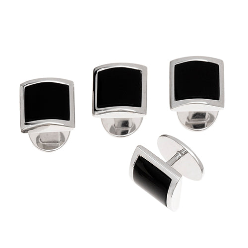 Square Domed Gemstone Sterling Silver Tuxedo Studs Studs Only Jan Leslie Jan Leslie