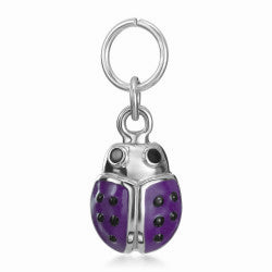 Hand-Painted Enamel Ladybug Sterling Silver Charm Necklace SALE ONLY Jan Leslie Jan Leslie