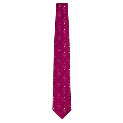 Raspberry Signature Silk Frog Necktie by Jan Leslie