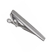 Greek Pattern Sterling Silver Tie Bar in matte I Jan Leslie Cufflinks and Accessories. 