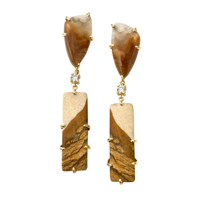 Cappadocia 18K Gold One of a Kind Gemstone Earrings I Jan Leslie Bespoke Earrings. 