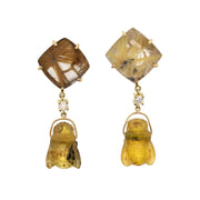 Formentera 18K Gold One of a Kind Gemstone Earrings I Jan Leslie