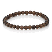 Polished golden-brown tiger's eye round bead stretch bracelet 
