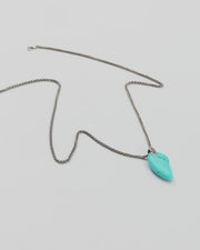Turquoise Gemstone Horn Pendant Necklace