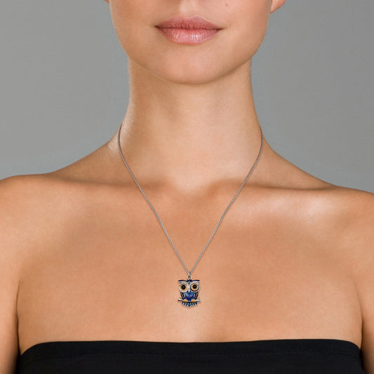 Owl Charm Sterling Silver Necklace