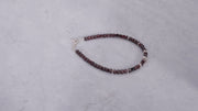 180 degree video of the Faceted Garnet Gemstone Beaded Bracelet with Sterling Silver Skull. 