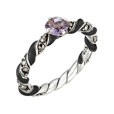 Reef Ribbon Ring with Amethyst Accent: The Stardust Pav̩ Jewelry Collection by Jan Leslie