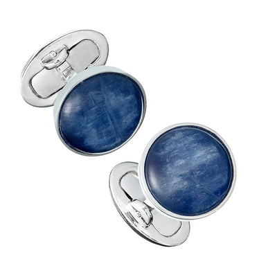 Blue Kyanite Gemstone Sterling Silver Cufflinks I Jan Leslie Cufflinks and Accessories. 