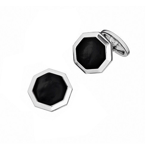 Black Onyx Octagon Gemstone Cufflinks  by Jan Leslie