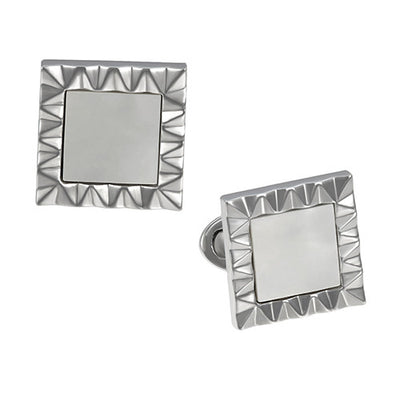 Mother of Pearl and Sterling Silver Wave Pattern Frame Cufflinks by Jan Leslie