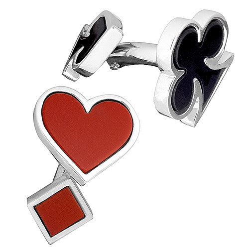 Gemstone Card Suit Cufflinks - Jan Leslie Cufflinks and Accessories