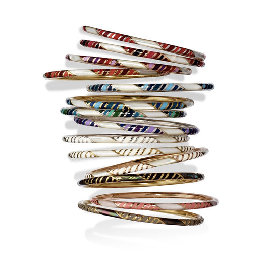 jan leslie stripe bracelet stack