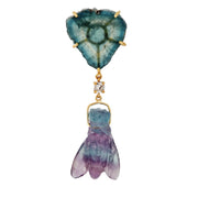 Jan Leslie's one-of-a-kind 'Lagoon Bee' 18k gold earrings